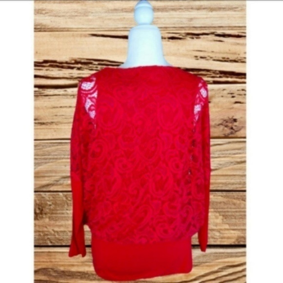 NWT! JOSEPH ALLEN - RED LACE TOP! ❤️ - Picture 2 of 4